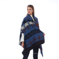 Новый европейский и американский стиль, модный геометрический цвет, удобный темперамент, теплый шарф-пончо, шаль